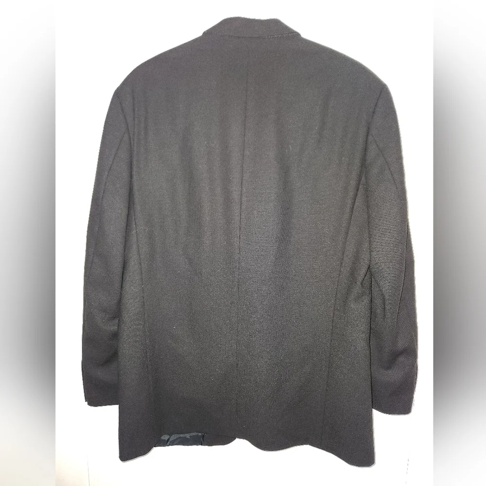 Hugo Boss‎ Black Blazer Sports Coat Jacket 40R Virgin Wool Preppy USA Made Vtg